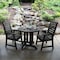 Highwood Usa Weatherly 3pc Round Outdoor Patio Furniture Dining Set AD-DNW36-BKE - alternate 2